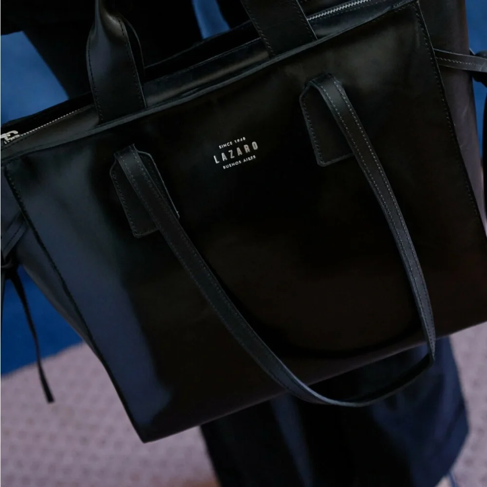 Excellent Condition *Lazaro* Brand Argentina Sleek Black Backpack/Tote - Picture 3 of 10